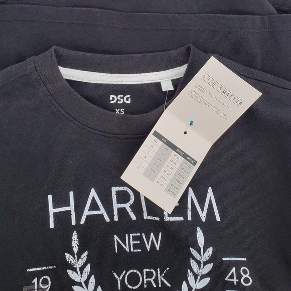 DSG Girls Size XSmall Harlem Basketball Graphic Tee Boxy Pure Black 100% Cotton - Picture 6 of 8